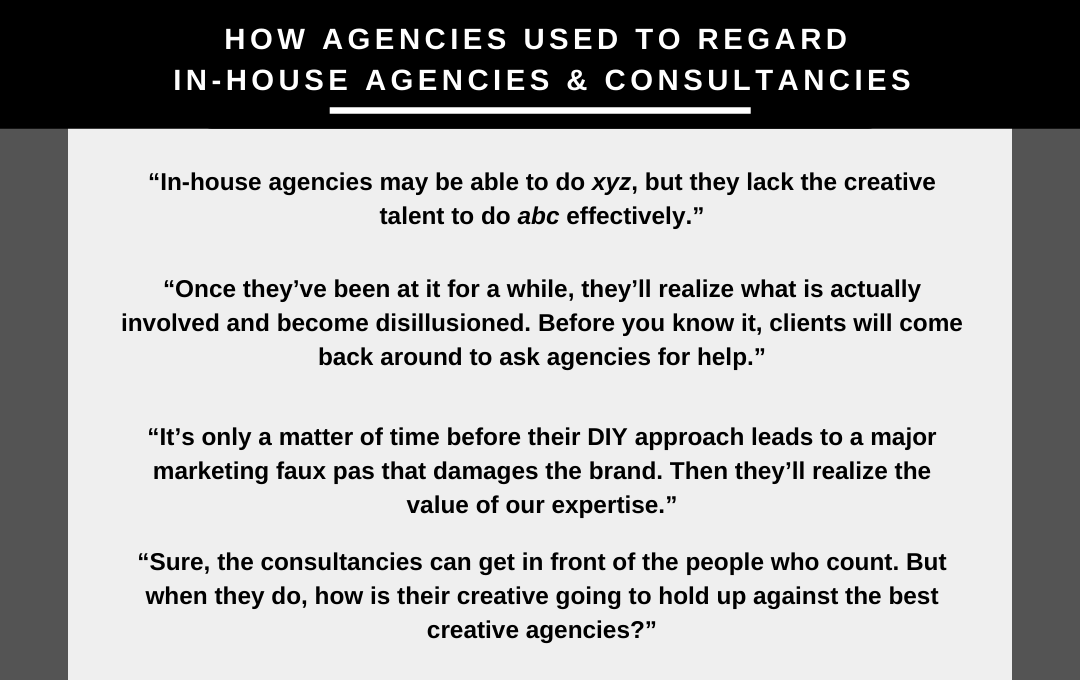 How Agencies Used to View Inhouse Agencies and Consultancies The Duval Partnership
