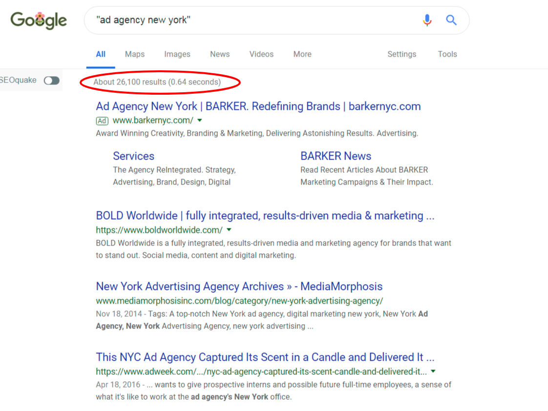 agency search results