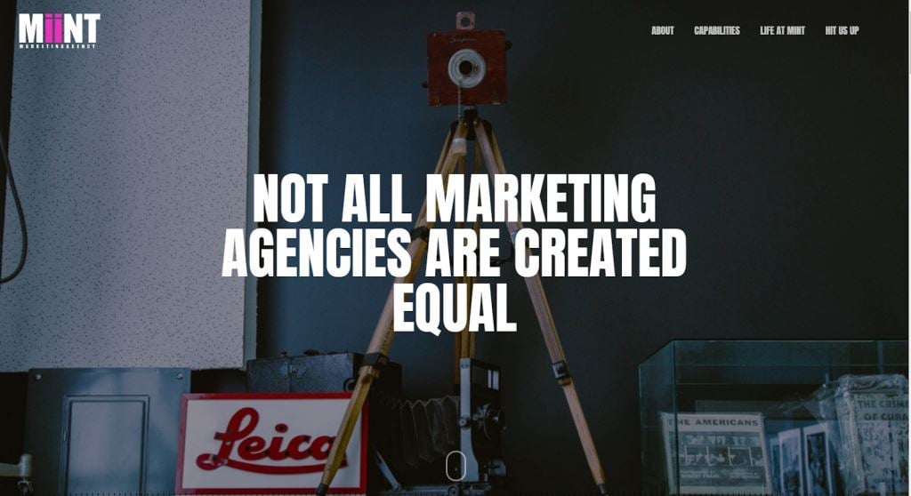 mint marketing agency website