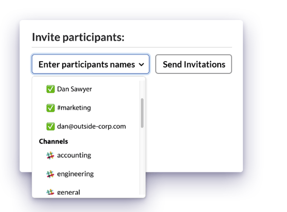 screenshot of Doodle slack integrated meeting invites