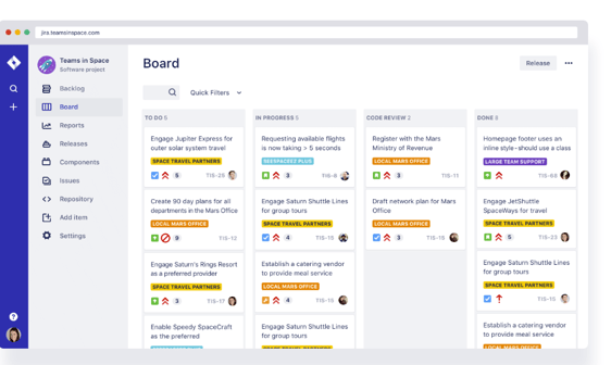 screenshot of Jira project management